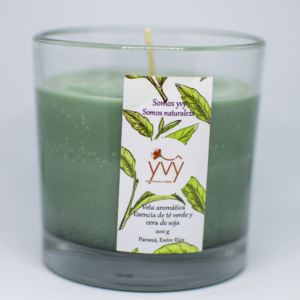 Vela de cera de soja - Te verde 200g
