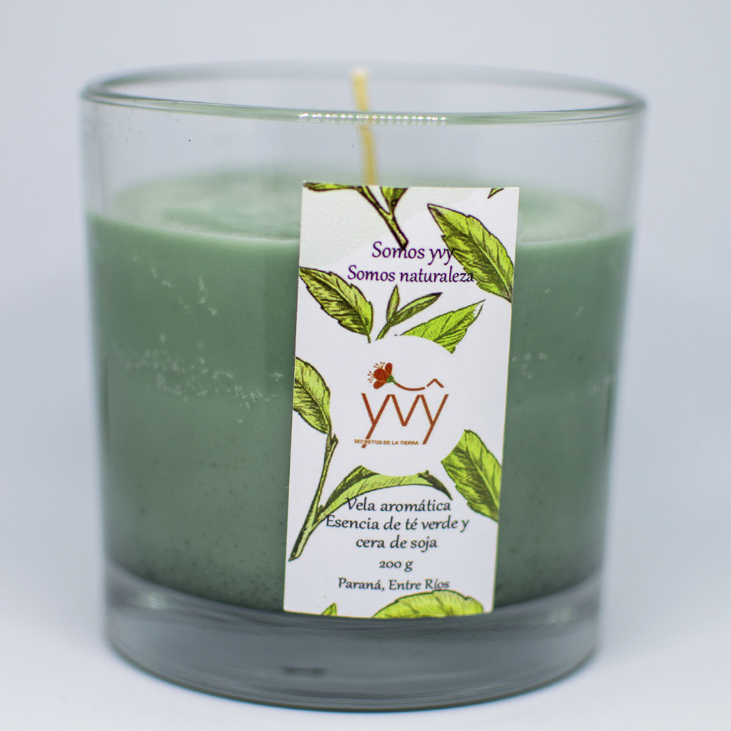 Vela de cera de soja - Te verde 200g
